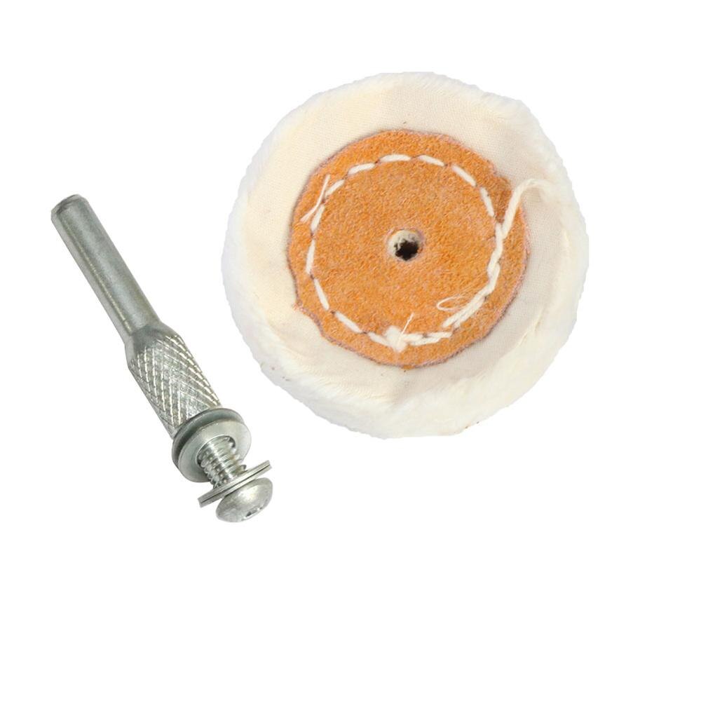 Cabezal de pulido de tela de algodón, rueda pulidora de fieltro de lana, mango de pulido de espejo de 3/6mm para accesorios de herramientas rotativas de taladro, 2 pulgadas, 50mm, 1 unidad: 6mm shank cotton