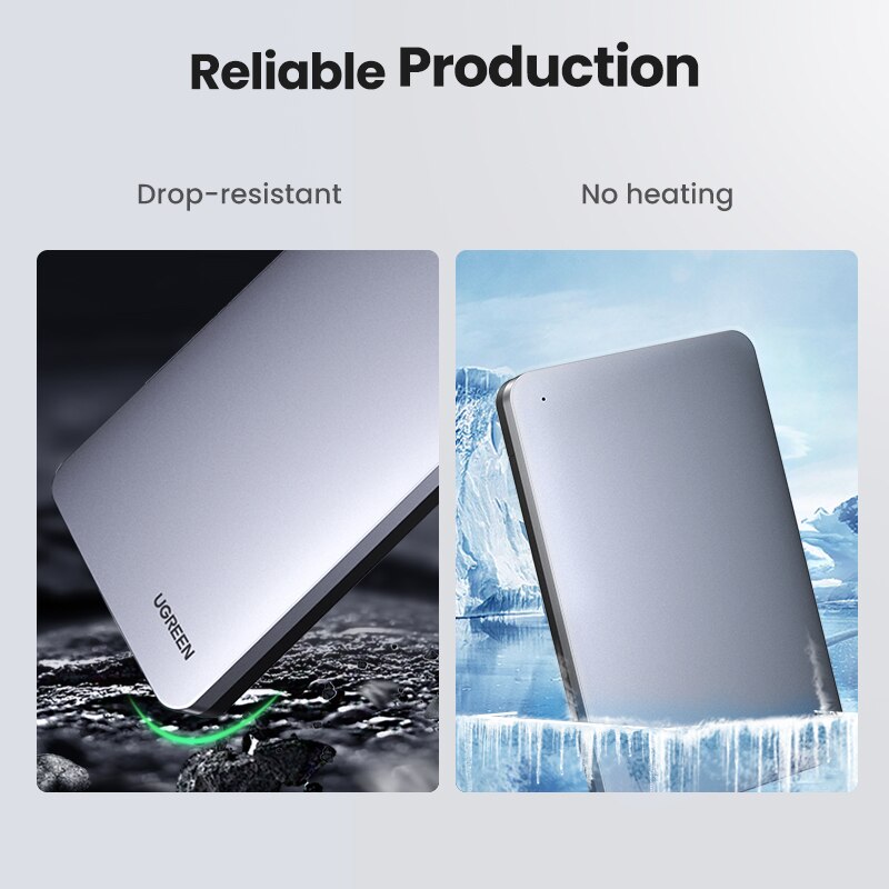 Ugreen HDD Case USB C Hard Drive Enclosure for 2.5" SATA SSD HDD Aluminum USB C to SATA Adapter USB 3.1 Gen 2 Support UASP SATA