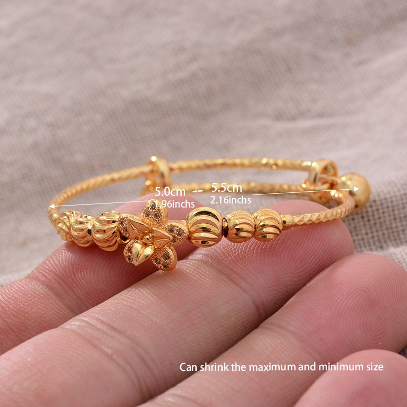 24k 4 stk etnisk guld farve dubai armbånd til drenge piger luksus armbånd armbånd kvinder pige brud dubai armbånd barn smykker