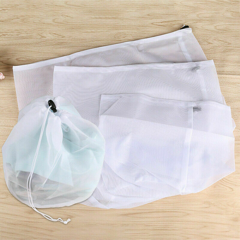 Bolsas de red de malla reutilizables para lavadora, gran bolsa gruesa de almacenamiento de ropa, accesorios de limpieza del hogar