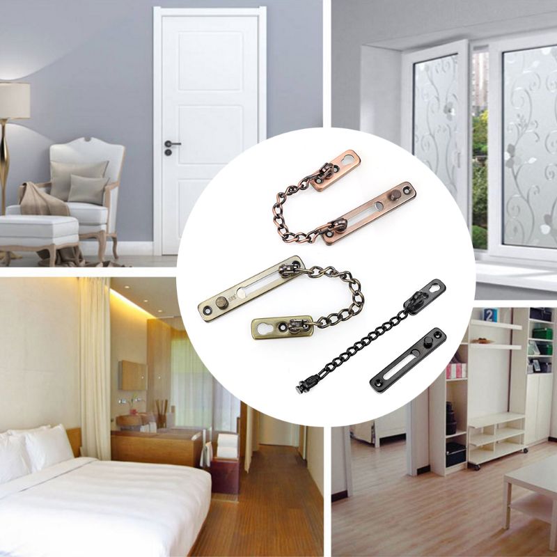 Stainless Steel Security Door Chain Lock Anti-theft Door Latch Lock Home Furniture Hardware