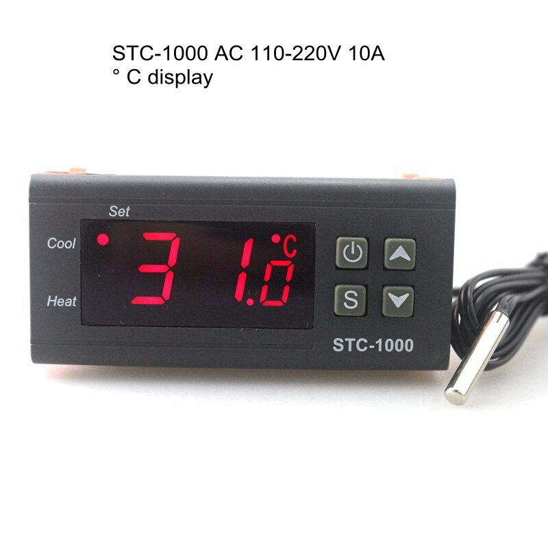 Stc -3008 två relä digital termostat temperaturregulator för inkubator stc -3018 termometer manöverbrytare 10a 240v ac relä: Stc -1000 110-220 vac