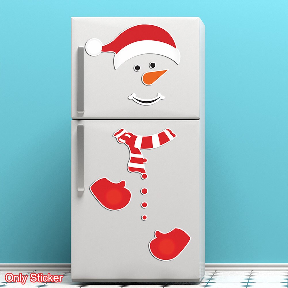 Expression Home Decor Festival Fridge Magnets Refrigerator Sticker Party Supplies Christmas Wall Cute Snowman Removable Door DIY