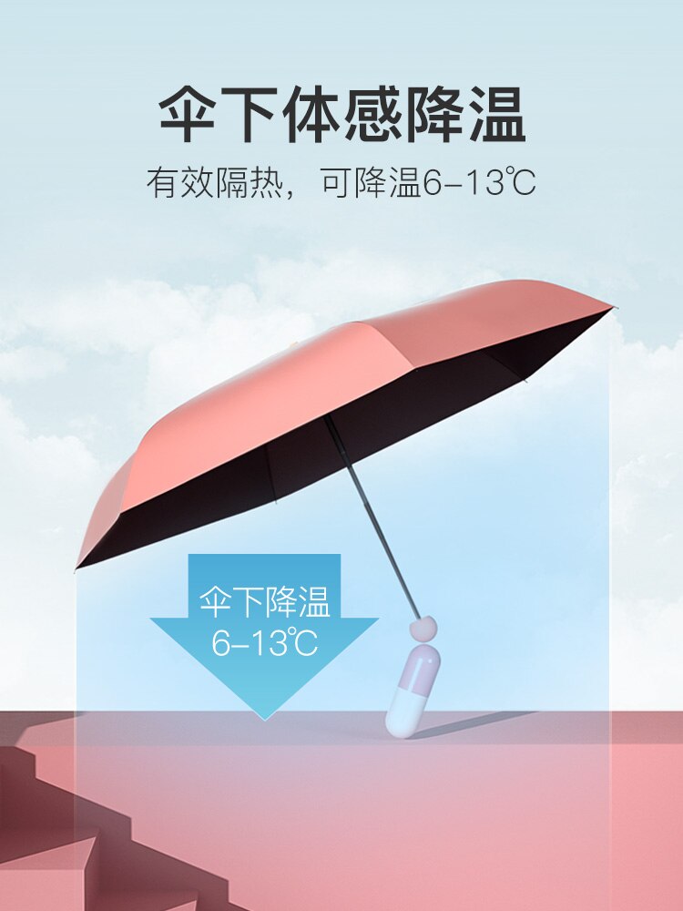 Cute Mini Compact Umbrella Girls Kid Small Plastic Capsule Umbrella Pocket Five Fold Guarda Chuva Parasol L