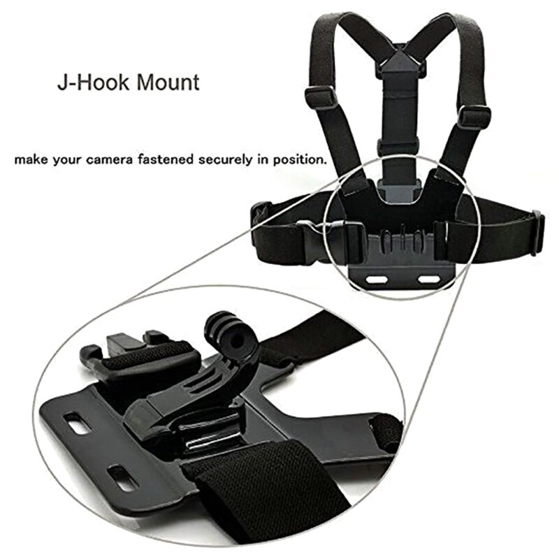 2 stks/set J-Haak Hoofd Borst Mount Strap GoPro Hero 1 2 3 Camera Accessoires Set Kit