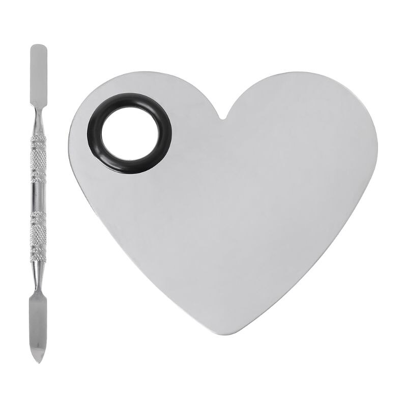 Stainless Steel Paint Palette Tray Mixing Rod Spatula Set For Nail Art Supply School Supplies Watercolor Oil Painting Makeup
