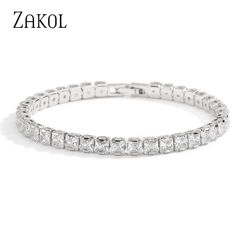 ZAKadvocate-Bracelets à breloques Kendny Square Cubic Conia pour femmes, coréenne, Bracelet en argent, ixde mariage, Bijoux musicien, contre-indiqué, 2211: Couleur or jaune pâle
