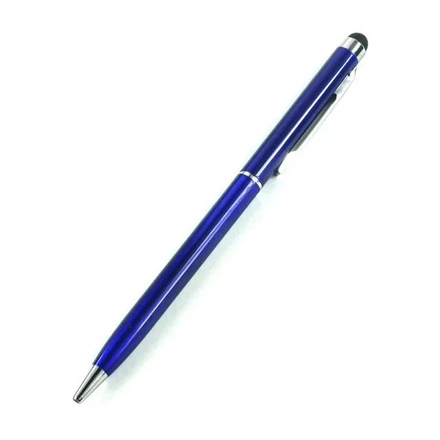 20-200 pennen per pakket Mini metalen 2-in-1 Stylus Universele balpen Aangepast logo Tekstgravure Kantoor School Reclamepen