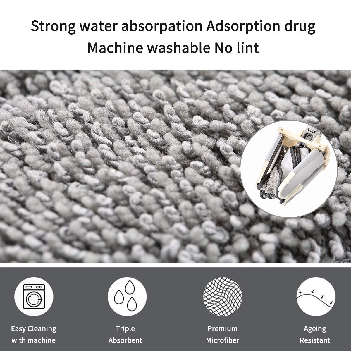 Vadrouille plate à presser de Type X, serpillière à essorer pour sol, sans mains, 360 avec 3 tampons en microfibre, outil de nettoyage ménager et humide pour la cuisine