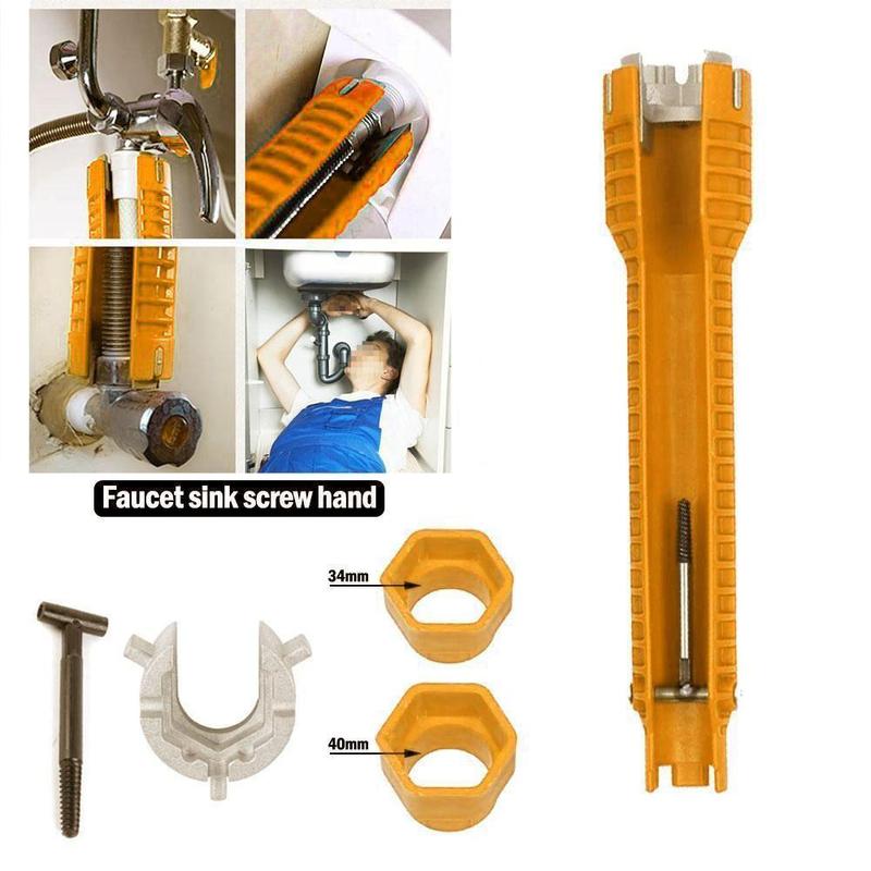 Multifunction Faucet Wrench Sink Installer Tools Water Pipe Spanner Tackle Tool for Toilet Bathroom Kitchen Repair Tools