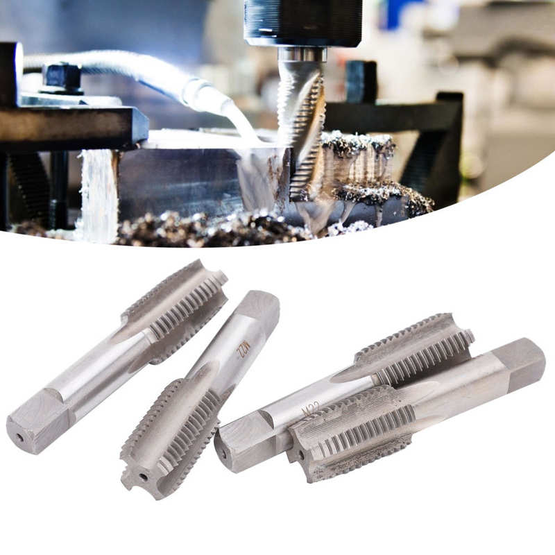 metric threaded inserts 4PCS M22 Alloy Tool Steel Straight Flute Metric Hand Tap Screw Thread Tapping Hand Tool stainless
