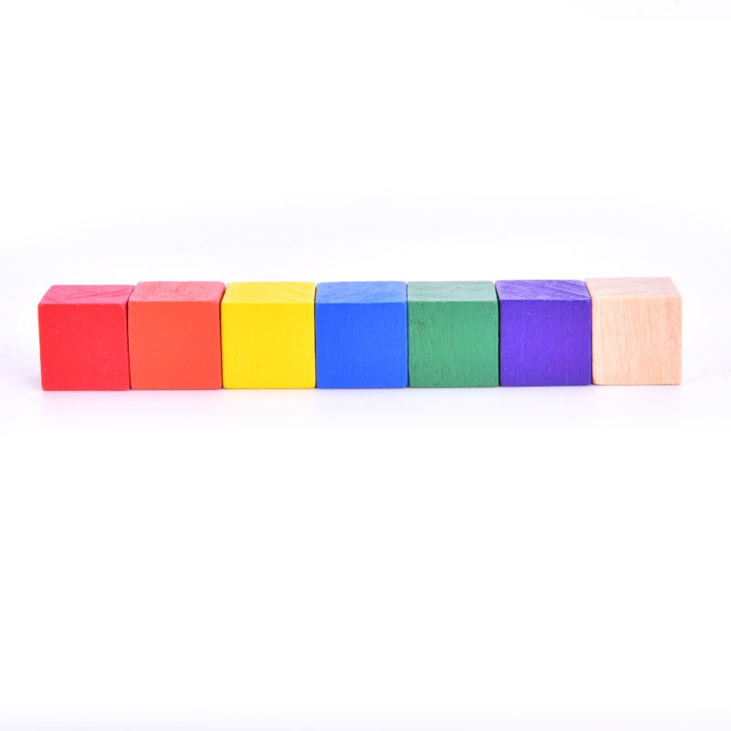 100Pcs 10Mm Hout Cubes Kleurrijke Dobbelstenen Schaakstukken Haakse Voor Token Puzzels Kids Kinderen Board Game Kubussen vroege Onderwijs: MC