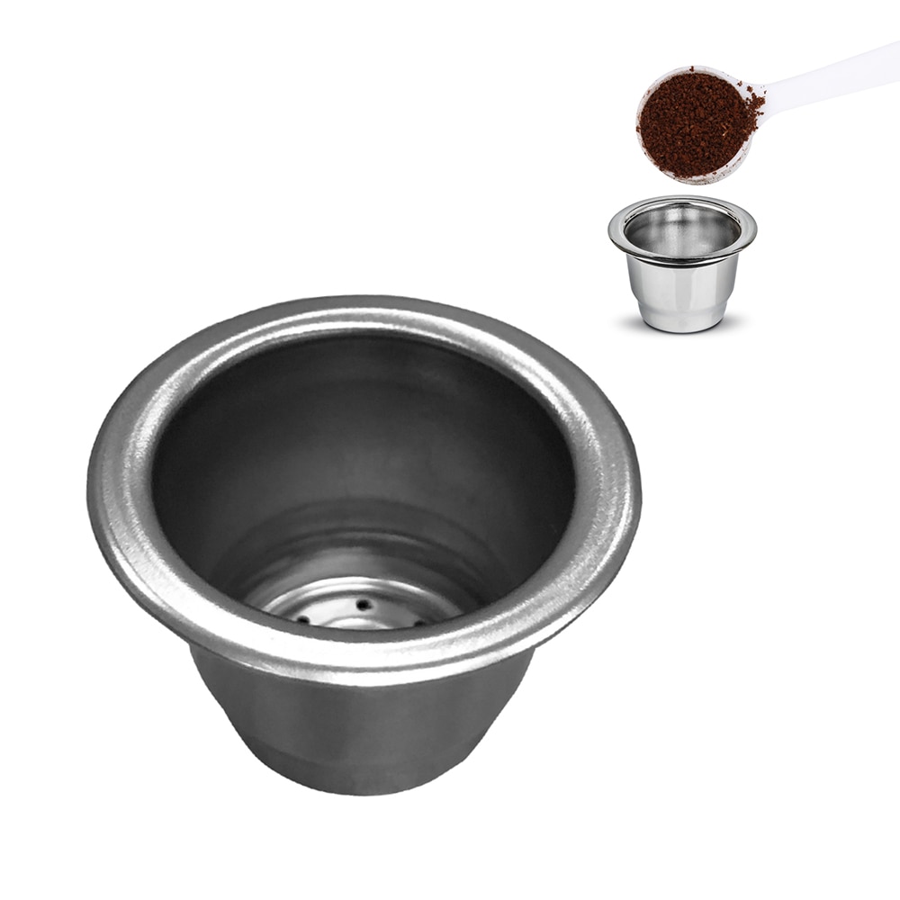 Zilver Rvs Hervulbare Herbruikbare Koffie Capsule Pod Voor Nespresso Machine Koffiezetapparaat Cup Filter Coffeeware 1pcs