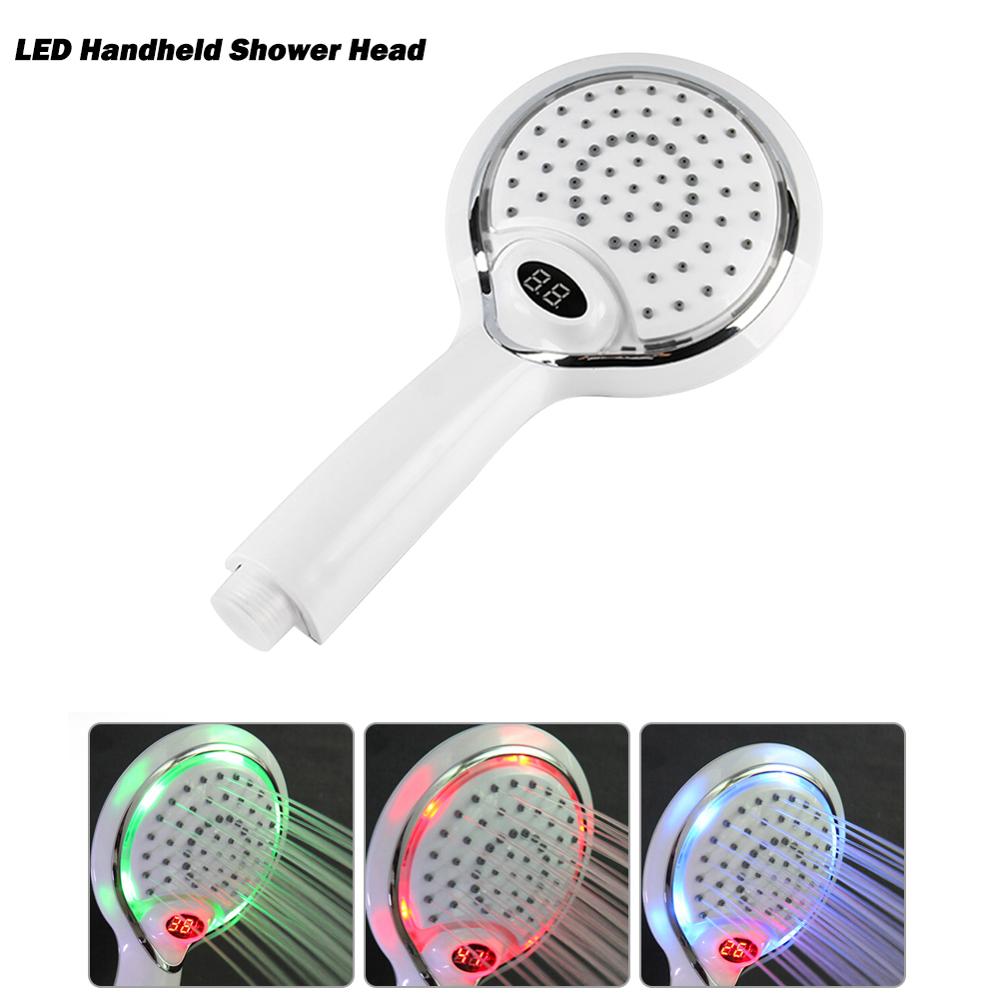 Lcd Handdouche Led Handdouche Met Temperatuur Digital Display Kleurverandering Water Douche Sprinkler
