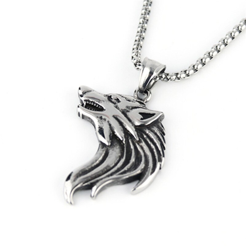 Punk Brave Men Wolf Tooth Pendant Necklaces Men Jewelry Fang Tooth Amulet Pendant Necklaces XLCT009