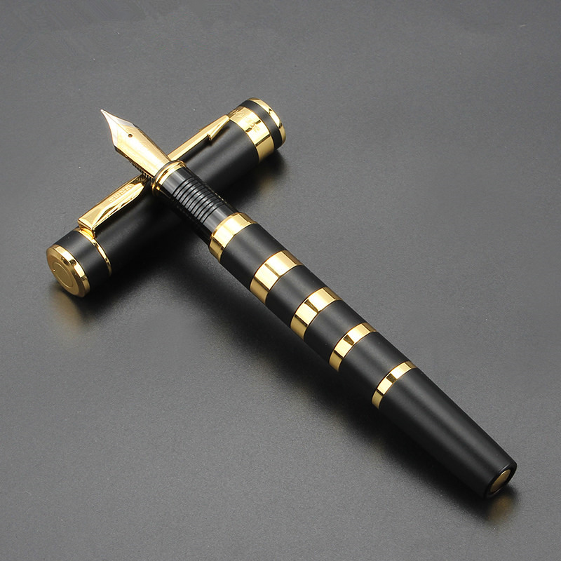 stijl HERO vulpen luxe Matte black 6 gouden ring pen Geavanceerde pen kantoorbenodigdheden