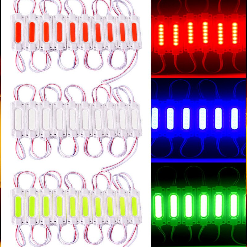 1.5W Dc 12V Superbright Cob Led Module Licht Lamp Injectie Abs IP67 Waterdicht Rood Groen Blauw Wit Met 12V 2A Led Power