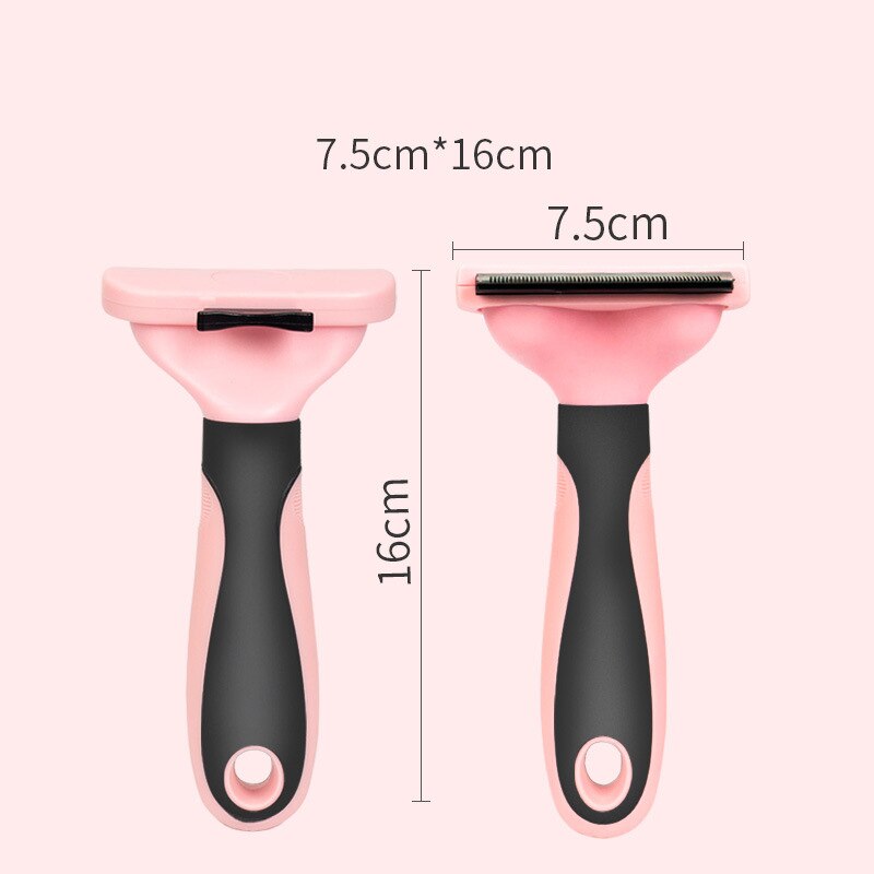 quita pelos gato y perros mascotas suministros para perros Eliminación de pelo de mascotas peine Deshedding cepillo para enmarañado Pelo Largo rizado gato perro Detangler aseo herramienta: Pink2 / S