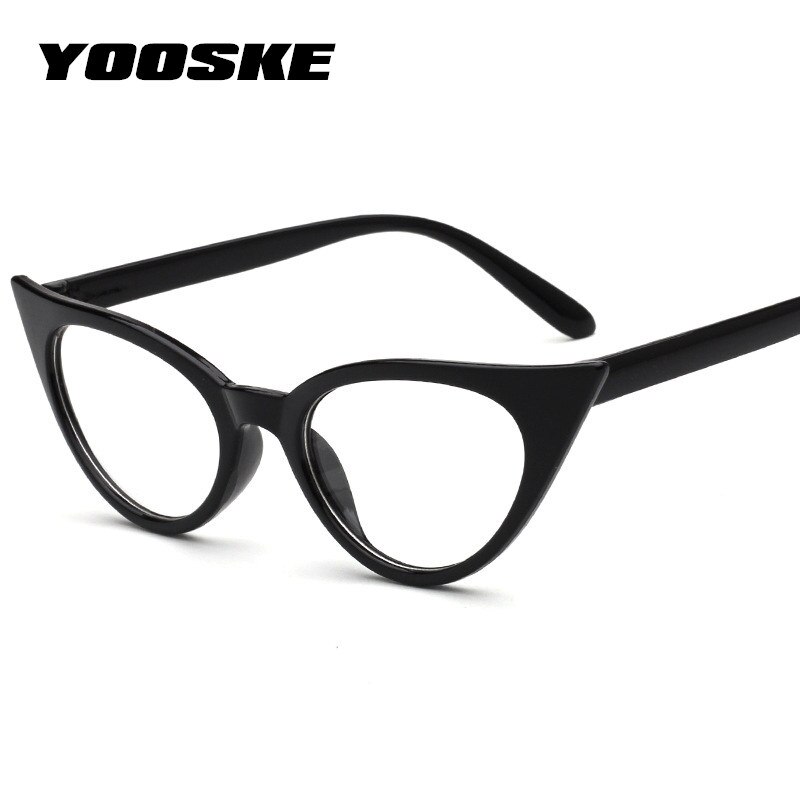 Gafas de sol YOOSKE de ojo de gato, gafas de sol Retro de tamaño pequeño, gafas de sol estilo ojos de gato, cristales transparentes, montura de gafas Vintage para mujer