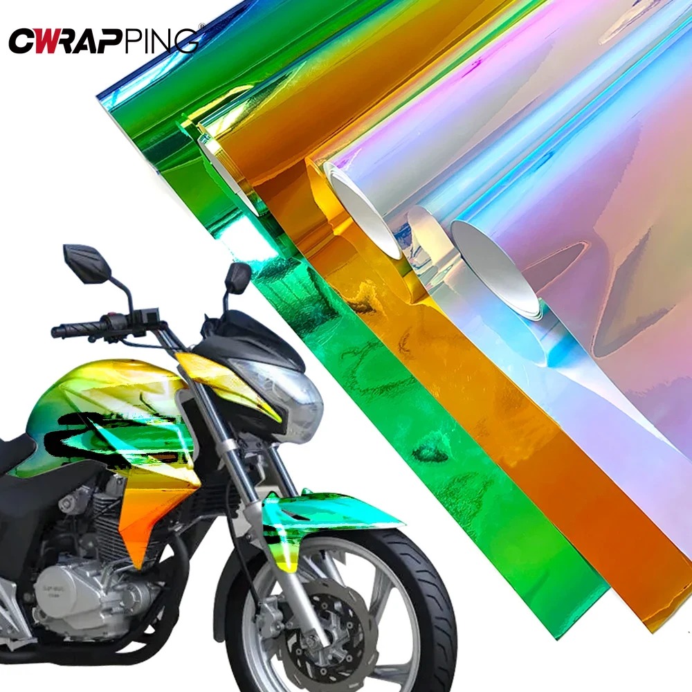 135cm envoltura de coche sin aire burbuja holográfica pegatina de arcoíris cambio de Color DIY automóviles hoja de calcomanías estilo de coche accesorios de coche