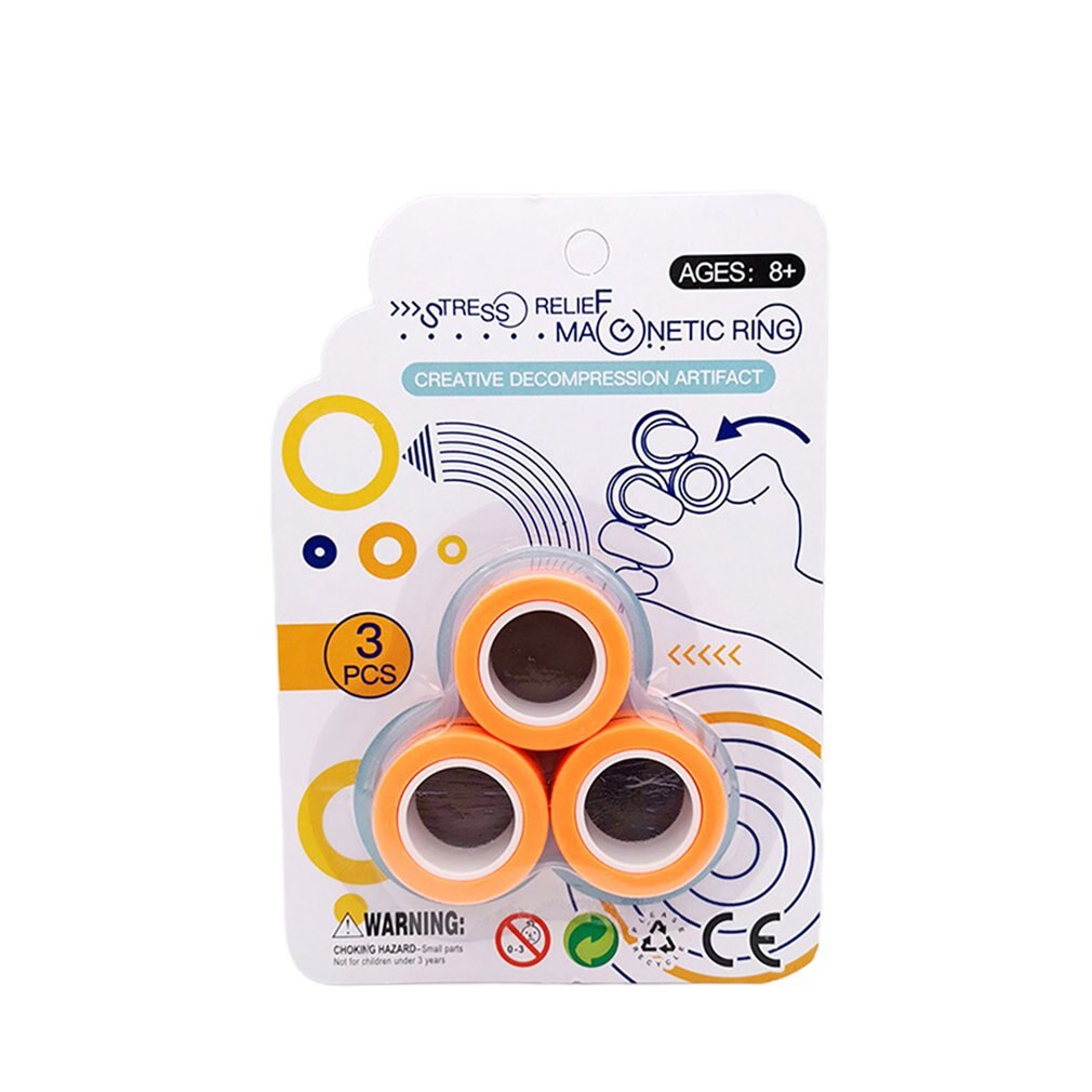 Anti-betonen Magnetische Ringe Magnetische Armbinde Ring Entpacken Spielzeug Magie Ring Requisiten Werkzeuge Dekompression spielzeug Magnetische Armbinde Ring: orange