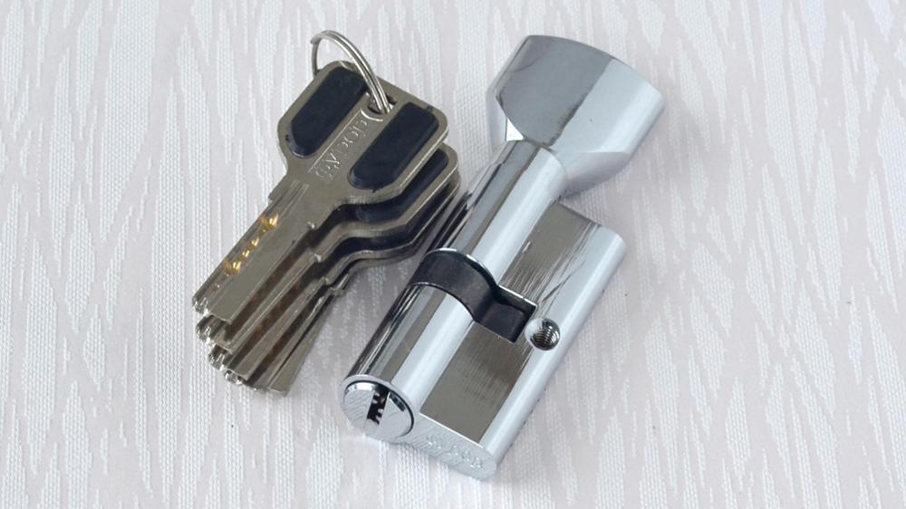 60mm messing cylinder 5 stk computer messing nøgle med knap enkelt åben stil euroe standard dørlås: Cw60cp