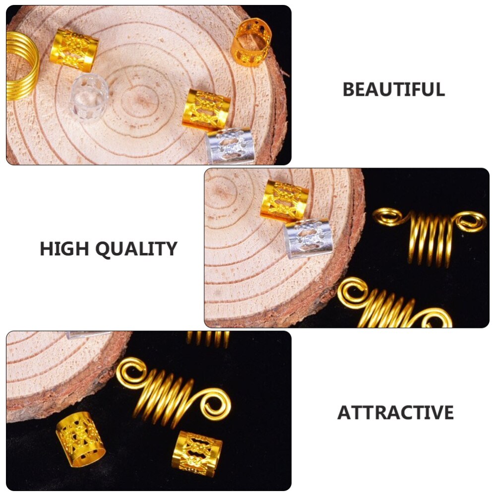 225pcs Dreadlocks Ring Metal Braid Ring for Hairstyle Man Woman