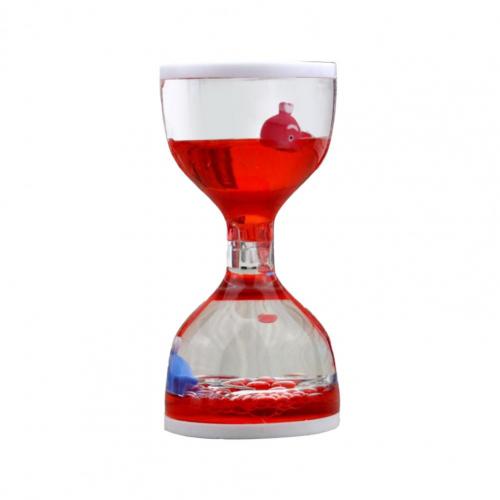 Timer Toy Exquisite Leak-Proof Joyful Moving Drip Oil Hourglass Model for Desktop: Red