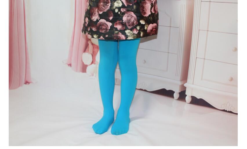 Jambières en velours blanc pour filles | Collants à haute élasticité pour enfants, collants de danse pour écolières, collection printemps/été: Bleu ciel / M 5 to 8year