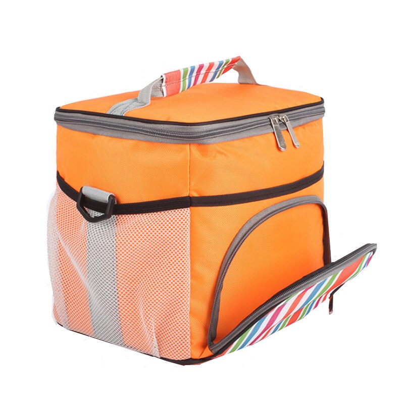 Draagbare extra grote thermisch geïsoleerde koeltas voor buiten, picknick lunchbox, koelkast, kamperen, picknickaccessoires, tas: Oranje