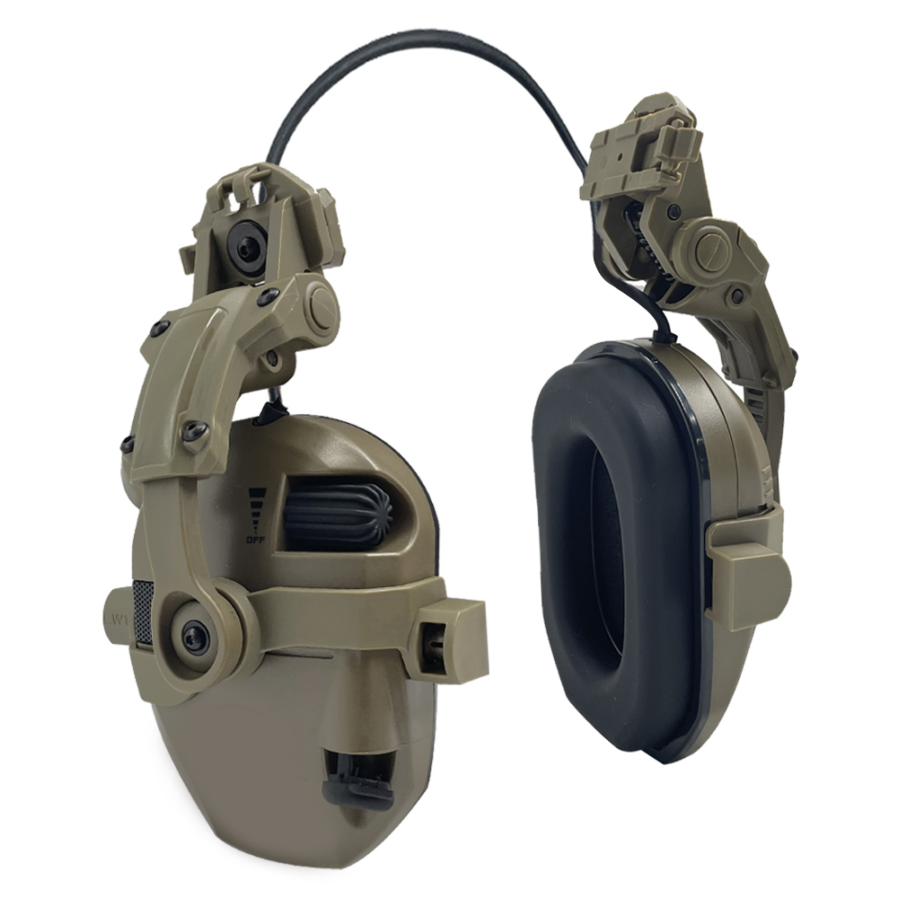 Orejeras montadas en casco activo para disparar protección auditiva electrónica protección auditiva reducción de ruido auriculares de caza activos: Blanco