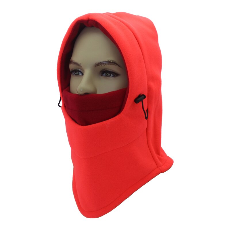 Outfly Winter Balaclava Hat Windproof Hat With Mask Unisex Ski Hat Mens Winter Fleece Hat Wrapped Warm Hat: orange and red