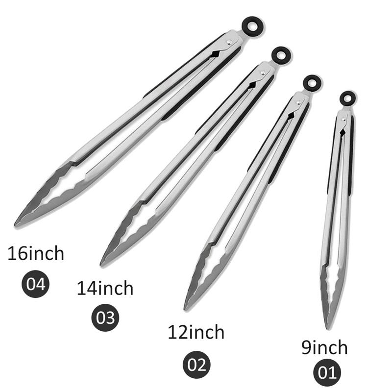 Stainless Steel Salad Tongs BBQ Kitchen Cooking Food Serving Utensil Tong Tools Restaurant Food Folder Kitchen Accessories