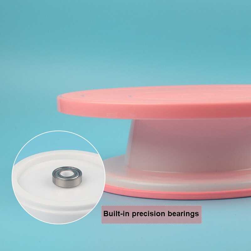 Pp Plastic Roterende Plaat Voor Cake Ingebouwde Lager Revolving Spinning Ronde Cake Stand Cupcake Draaitafel Draaitafel Gereedschap