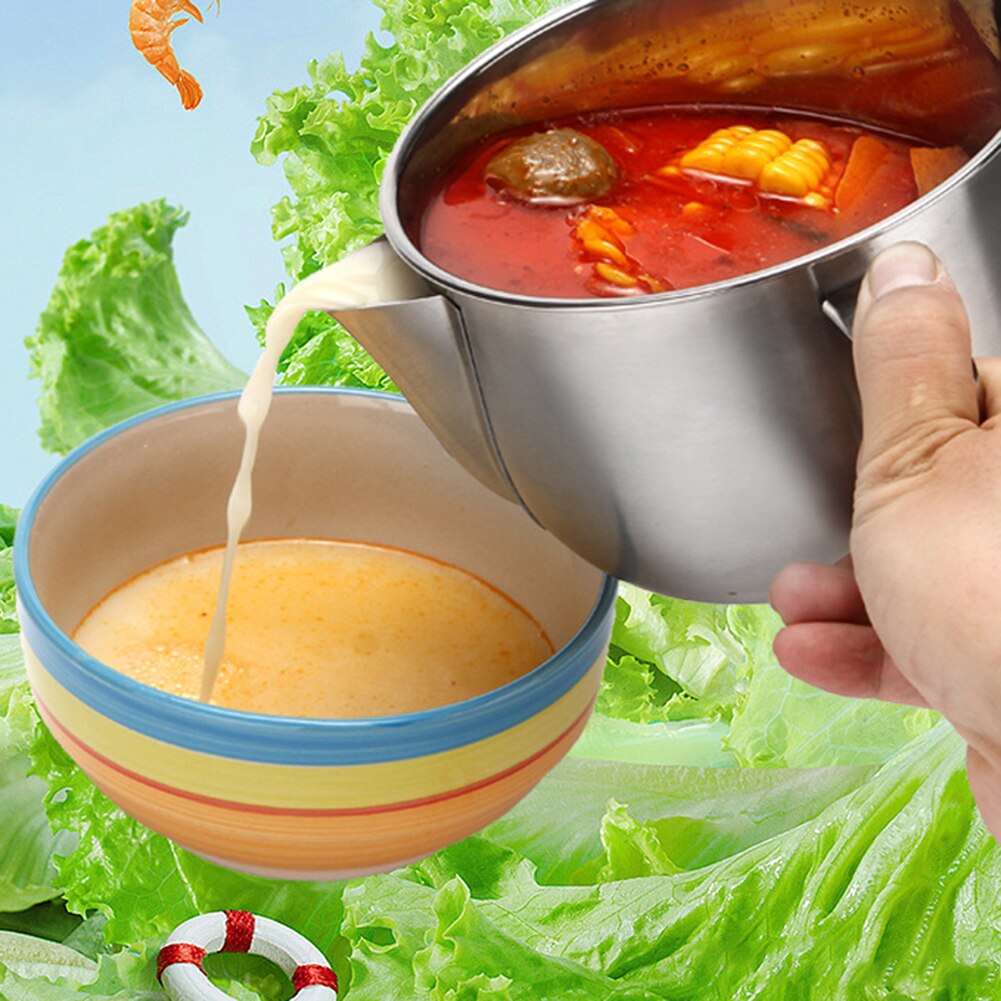 Multipurpose Kitchen Accessories Stainless Steel Gravy Fat Soup Fat Separator Dispenser Bowl Grease Separators For Kitchen