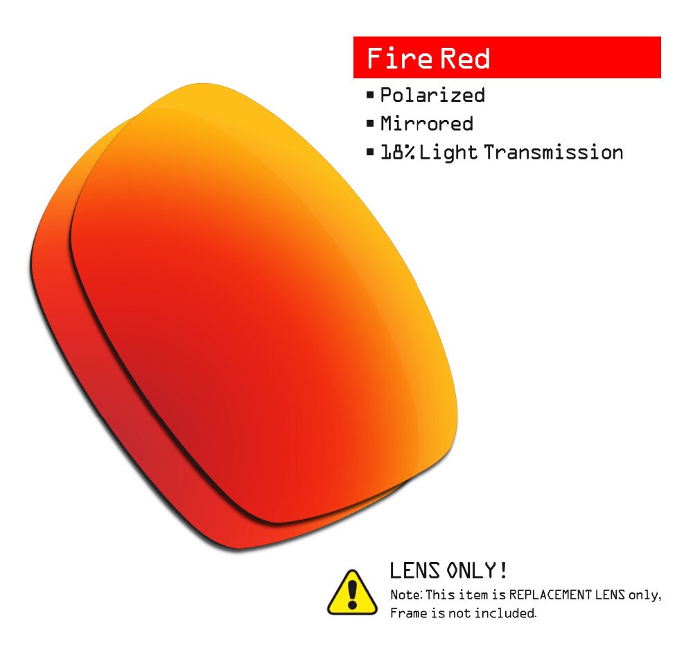 SmartVLT 2 Pairs Polarisierte Sonnenbrille Ersatz Linsen für Oakley Jupiter Squared Ice Blau und Feuer Rot