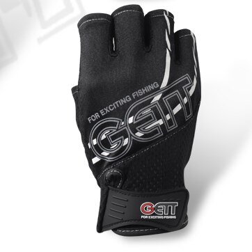 Gants de pêche japonais GETT coupe à trois doigts et coupe à cinq doigts gant de pêche anti-dérapant: black 5 fingers cut / L