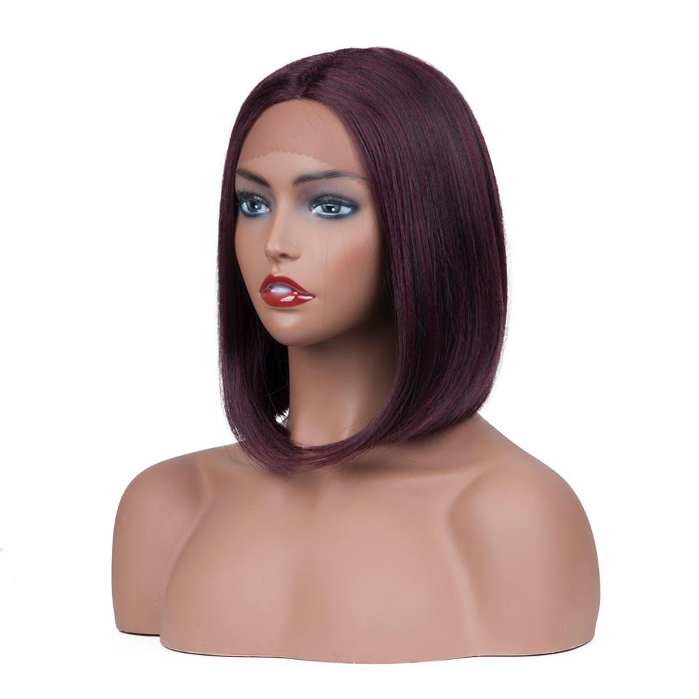 Straight Heat Resistant Bob Synthetic Wigs: #99J