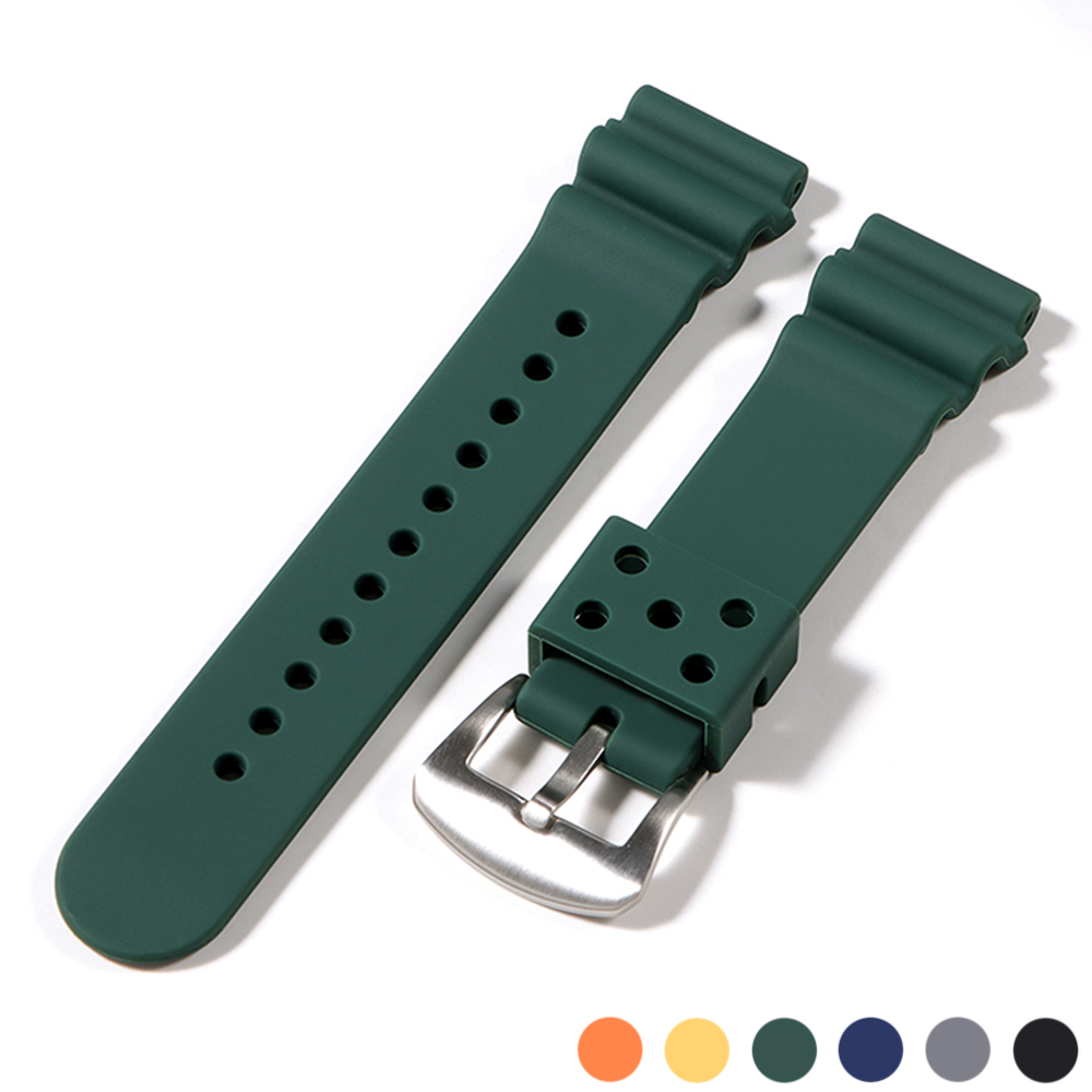 Zachte Siliconen Horlogeband 20mm 22mm Mannen Vrouwen Rubber Horlogebanden voor Seiko SKX007 SKX009 Waterdichte Sport armband