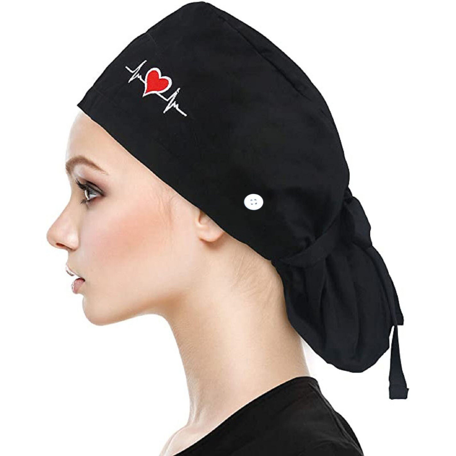 gorros quirurgicos mujer With Buttons Bouffant Hat With Sweatband for Women and Men Holder Ties Protect Ears Work Bouffant Hat: A