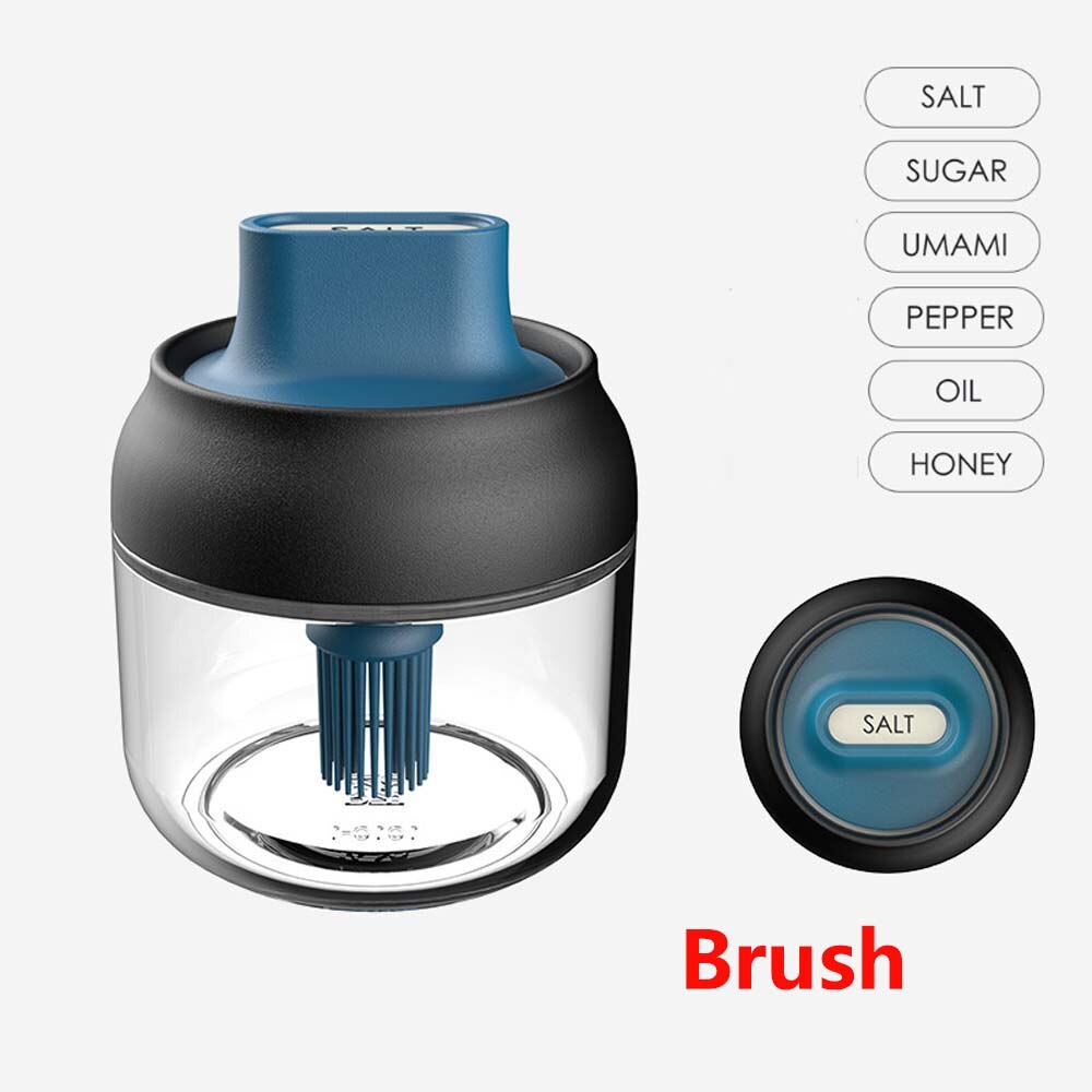 Edelstahl gewürz glas mit löffel küche salz Shaker MSG gewürz Kasten tomaten Soße gewürz glas gewürz glas versiegelt: 4