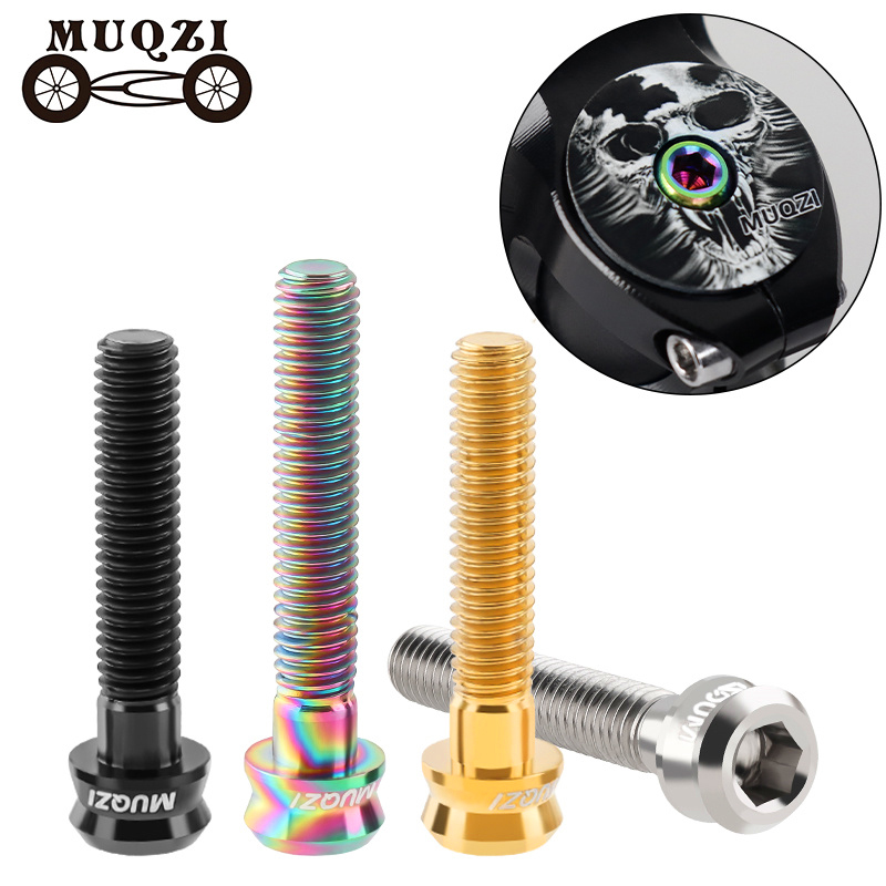 MUQZI Titanschrauben M6 * 30 MM M6 * 35 MM Headset-Kappenschraube MTB Rennrad Ultraleichte Titan-Vorbauschraube Fahrradzubehör