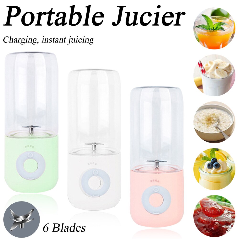 Portable Blender Electric USB Mixer Juicer Machine 500ml Mini Food Smoothie Processor Hand held Personal Fruit Squeezer Juicer
