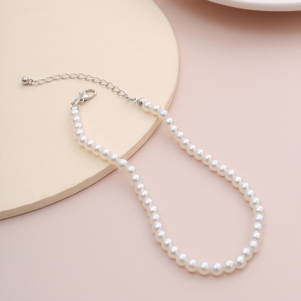 Bohemian Simulated Pearl Bead Anklets for Women Accessories White Color Vintage Barefoot Sandal Foot Bracelet Charm Jewelry