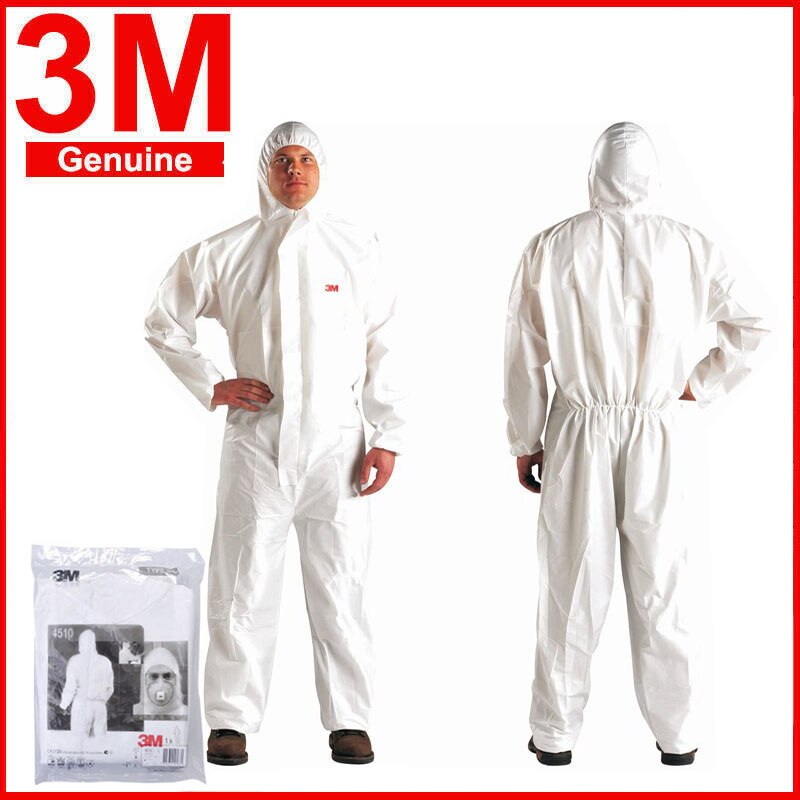 3M 4510 Veiligheid Kleding Chemische Wegwerp Beschermende Overall Hooded Pak Anti Deeltjes/Limited Vloeibare Chemische Splash