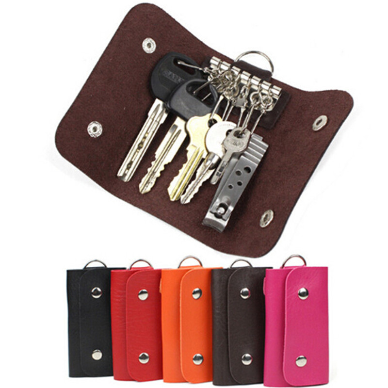 Kvinder mænd nøgleholdere vintage nøgler arrangør solid bil nøglering husholderske nøglering cover nøgle punge nøglepung