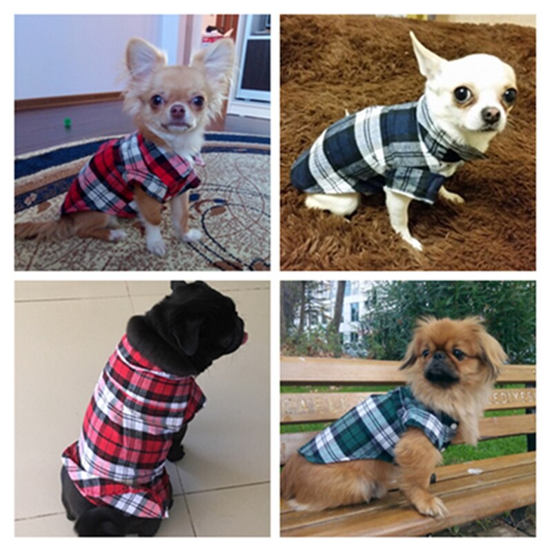 Rutete hundeklær sommer hundeskjorter for små mellomstore hunder kjæledyrklær yorkies chihuahua klær best 11 av 22 s 1