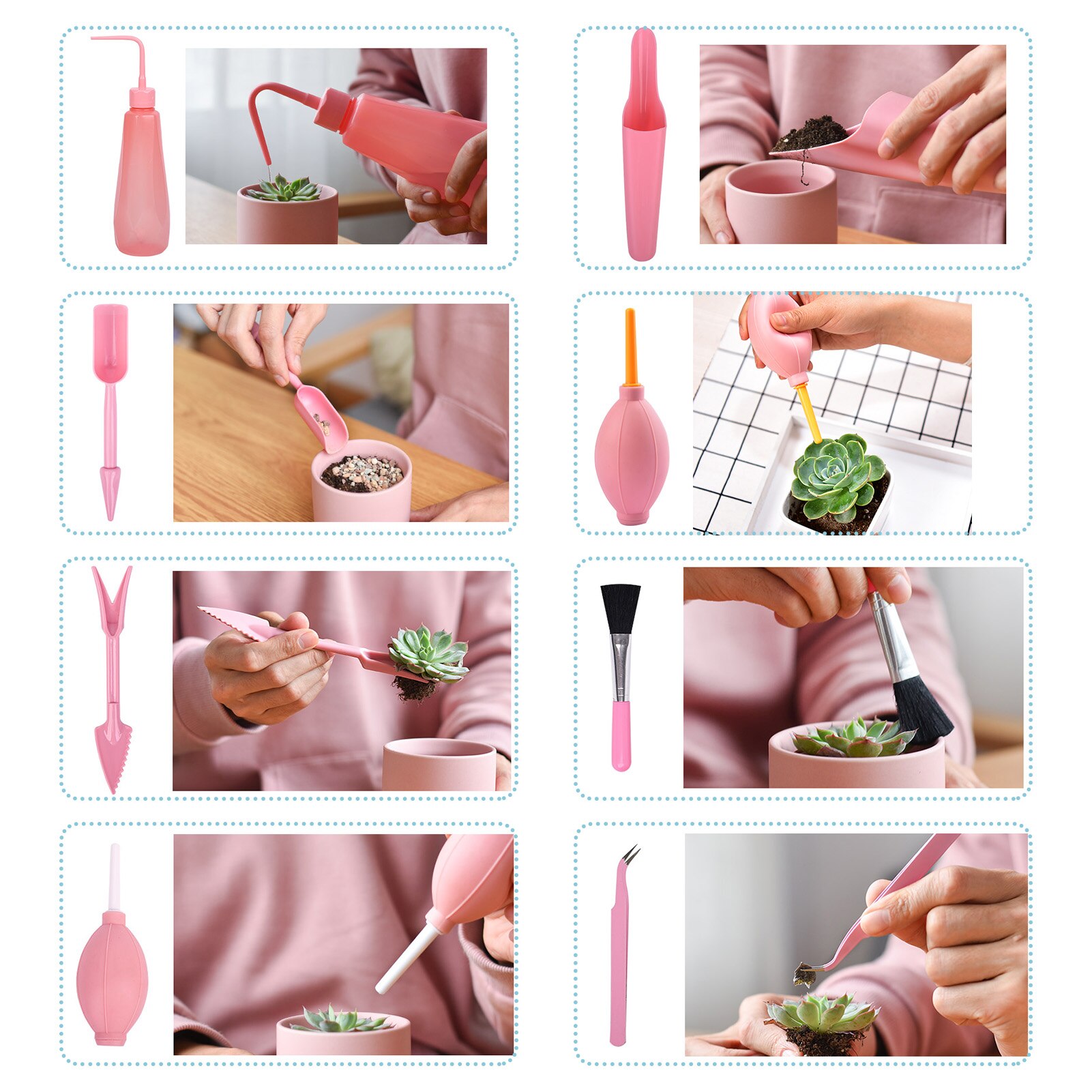 Upgraded Version Of 12 Pcs Succulent Planting Tool Mini Garden Hand Tool Set For Indoor Miniature Plant Care Plant Lovers