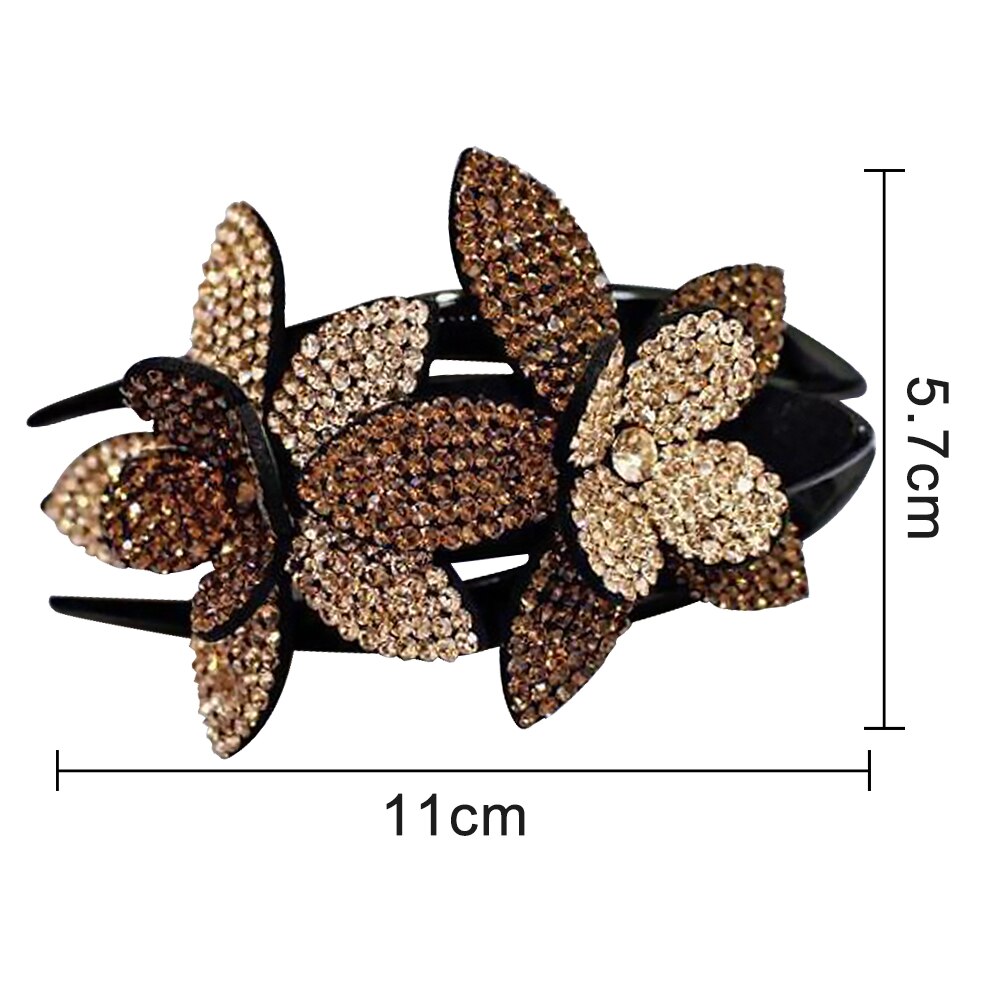 Strass Dubbele Bloem Haar Clip Flexibele Duurzaam Vrouwen Zwaluwstaart Haar Clip: 6