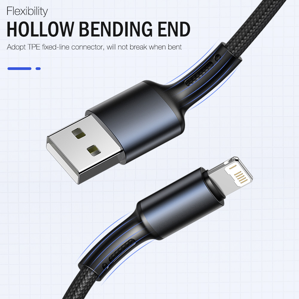 3a hurtigopladningsoplader usb-kabel til iphone 14 13 12 11 pro x xs max 5 6 s 7 8 plus apple ipad origin telefondatakabel ledning 2m 3m